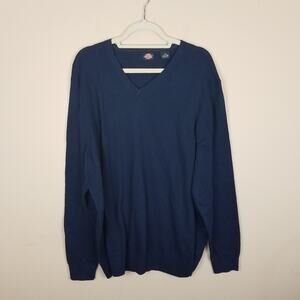 Dickies Big and Tall V-Neck Sweater in Navy Size 2X Big